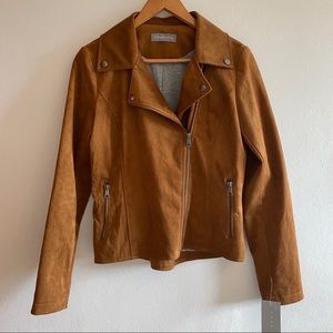 Bagatelle Suede Moto Jacket Tan